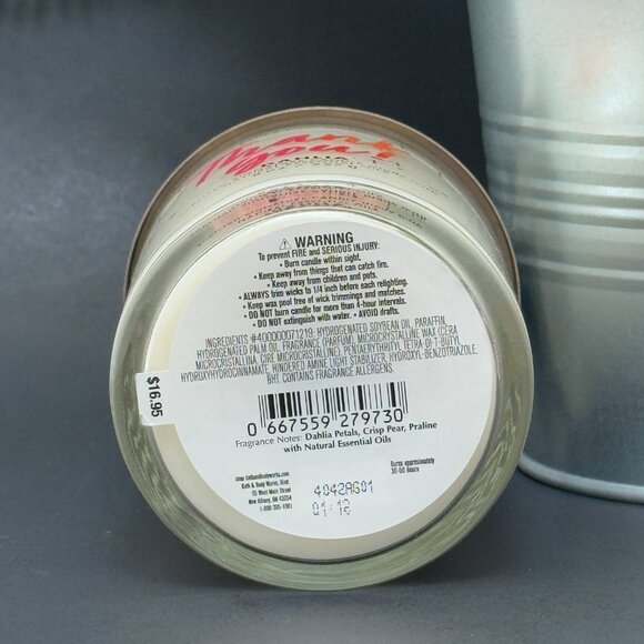 BBW Thank You Dahlia Bath & Body Works Single Wick Candle - Picture 9 of 10